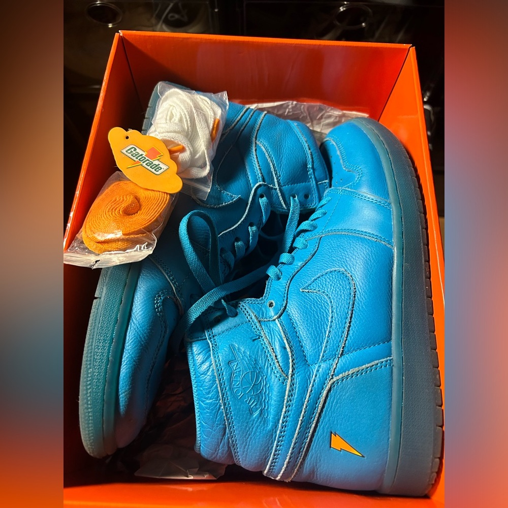 Nike Air Jordan 1 Retro Hi-Tops Gatorade Men's Blue Lagoon AJ5997-455 Size 11